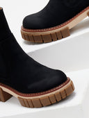 Μποτάκια chelsea suede με chunky σόλα ERYNN - Μαύρο - thefashionproject.gr - ERYNN