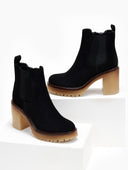 Μποτάκια chelsea suede με κρεπ τακούνι ERYNN - Μαύρο - thefashionproject.gr - ERYNN