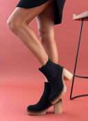 Μποτάκια chelsea suede με κρεπ τακούνι ERYNN - Μαύρο - thefashionproject.gr - ERYNN