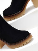 Μποτάκια chelsea suede με κρεπ τακούνι ERYNN - Μαύρο - thefashionproject.gr - ERYNN