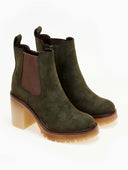 Μποτάκια chelsea suede με κρεπ τακούνι ERYNN - Χακί - thefashionproject.gr - ERYNN