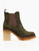 Μποτάκια chelsea suede με κρεπ τακούνι ERYNN - Χακί - thefashionproject.gr - ERYNN