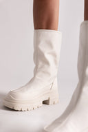 Μποτάκια chunky υφασμάτινα ONLY 15329820 - Ζαχαρί - thefashionproject.gr - ONLY