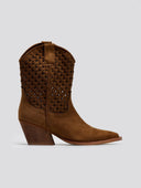 Μποτάκια cowboy με διάτρητο σχέδιο CORINA - Κάμελ - thefashionproject.gr - CORINA