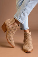 Μποτάκια cowboy με πλεκτό σχέδιο CORINA - Μπεζ - thefashionproject.gr - CORINA