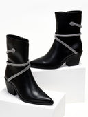 Μποτάκια cowboy με στρας - Μαύρο - thefashionproject.gr - The Fashion Project