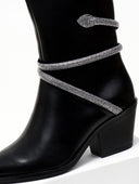 Μποτάκια cowboy με στρας - Μαύρο - thefashionproject.gr - The Fashion Project