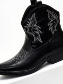 Μποτάκια cowboy με σχέδιο - Μαύρο - thefashionproject.gr - The Fashion Project