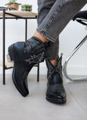 Μποτάκια cowboy με σχέδιο - Μαύρο - thefashionproject.gr - The Fashion Project