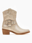 Μποτάκια cowboy μυτερά με κρίκο ERYNN - Χρυσό - thefashionproject.gr - ERYNN