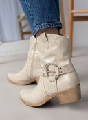 Μποτάκια cowboy μυτερά με κρίκο ERYNN - Χρυσό - thefashionproject.gr - ERYNN