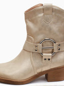 Μποτάκια cowboy μυτερά με κρίκο ERYNN - Χρυσό - thefashionproject.gr - ERYNN