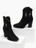 Μποτάκια cowboy suede με διχρωμία ERYNN - Μαύρο/Ασημί - thefashionproject.gr - ERYNN