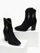 Μποτάκια cowboy suede με διχρωμία ERYNN - Μαύρο/Ασημί - thefashionproject.gr - ERYNN