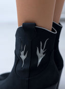 Μποτάκια cowboy suede με διχρωμία ERYNN - Μαύρο/Ασημί - thefashionproject.gr - ERYNN