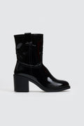 Μποτάκια λουστρίνι με τακούνι - Μαύρο - thefashionproject.gr - MARQUIIZ