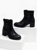 Μποτάκια με εξωτερικό φερμουάρ - Μαύρο - thefashionproject.gr - The Fashion Project