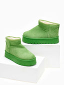 Μποτάκια με γούνα και ψηλή σόλα - Lime - thefashionproject.gr - The Fashion Project