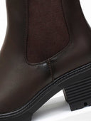 Μποτάκια με λάστιχο στο πλάι - Καφέ - thefashionproject.gr - Super Mode