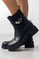 Μποτάκια με μεταλλικό σχέδιο ERYNN - Μαύρο - thefashionproject.gr - ERYNN