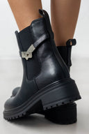 Μποτάκια με μεταλλικό σχέδιο ERYNN - Μαύρο - thefashionproject.gr - ERYNN