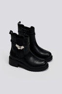 Μποτάκια με μεταλλικό σχέδιο ERYNN - Μαύρο - thefashionproject.gr - ERYNN