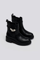 Μποτάκια με μεταλλικό σχέδιο ERYNN - Μαύρο - thefashionproject.gr - ERYNN