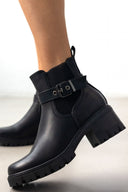 Μποτάκια με μεταλλικό τοκά - Μαύρο - thefashionproject.gr - The Fashion Project