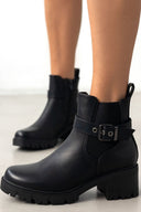 Μποτάκια με μεταλλικό τοκά - Μαύρο - thefashionproject.gr - The Fashion Project