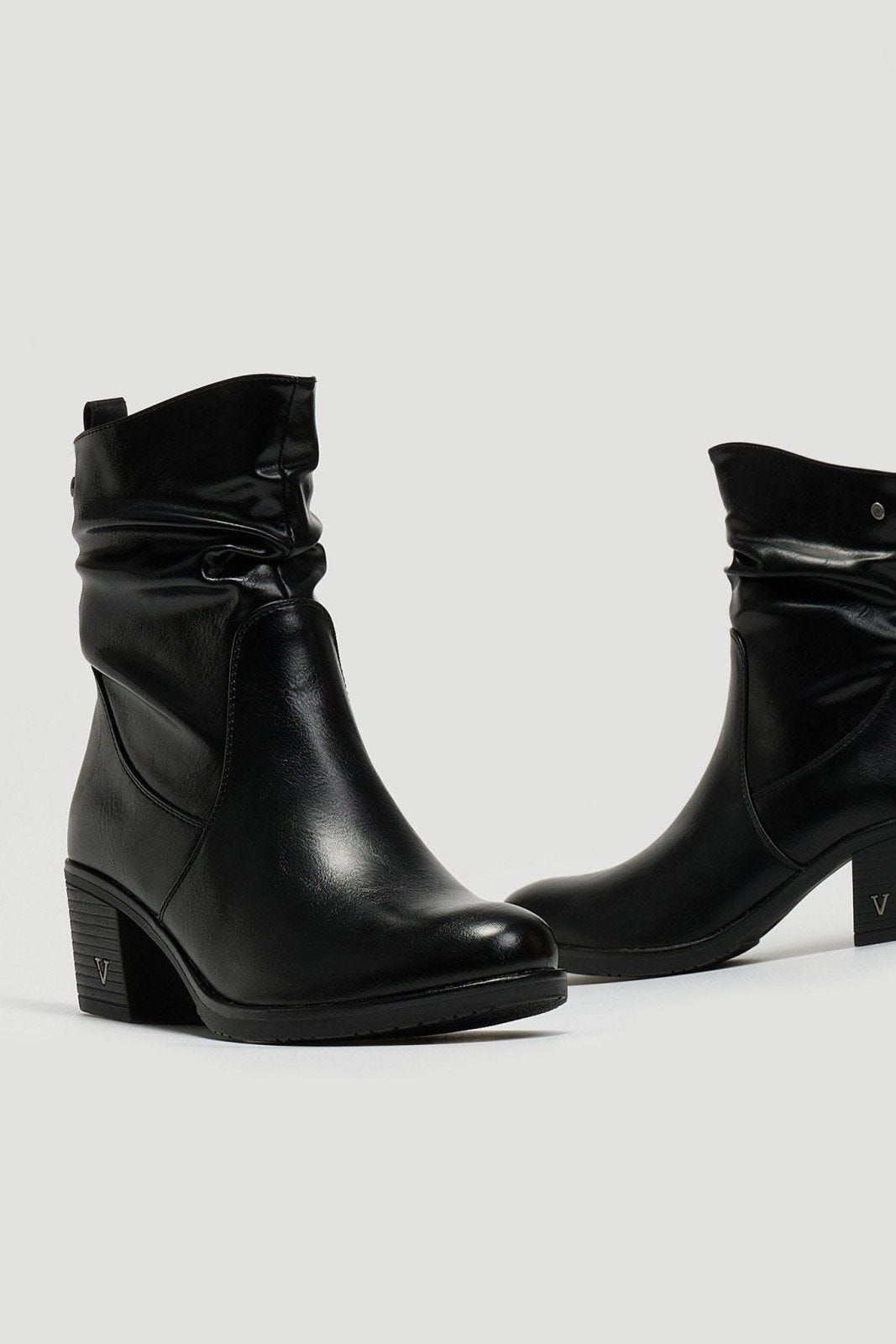 Μποτάκια με τακούνι - Μαύρο - thefashionproject.gr - La Coquette
