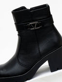 Μποτάκια με τοκά και strass - Μαύρο - thefashionproject.gr - The Fashion Project
