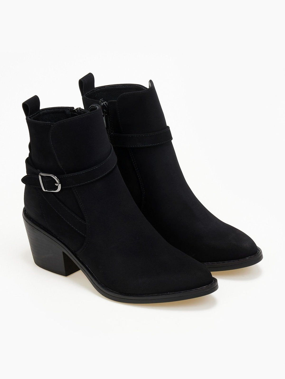 Μποτάκια με ξύλινο τακούνι Erynn - Μαύρο - thefashionproject.gr - ERYNN