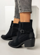 Μποτάκια με ξύλινο τακούνι Erynn - Μαύρο - thefashionproject.gr - ERYNN