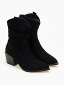 Μποτάκια suede cowboy με μεταλλικά στοιχεία Erynn - Μαύρο - thefashionproject.gr - ERYNN