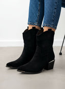 Μποτάκια suede cowboy με μεταλλικά στοιχεία Erynn - Μαύρο - thefashionproject.gr - ERYNN