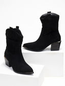 Μποτάκια suede cowboy με μεταλλικά στοιχεία Erynn - Μαύρο - thefashionproject.gr - ERYNN