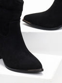 Μποτάκια suede cowboy με μεταλλικά στοιχεία Erynn - Μαύρο - thefashionproject.gr - ERYNN