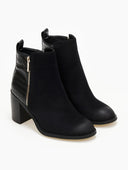 Μποτάκια suede με ανάγλυφο pattern Erynn - Μαύρο - thefashionproject.gr - ERYNN