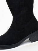 Μποτάκια suede με εξωτερική ραφή - Μαύρο - thefashionproject.gr - MIRA & MAX