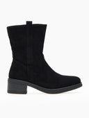Μποτάκια suede με εξωτερική ραφή - Μαύρο - thefashionproject.gr - MIRA & MAX