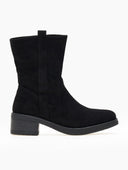 Μποτάκια suede με εξωτερική ραφή - Μαύρο - thefashionproject.gr - MIRA & MAX
