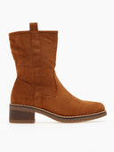 Μποτάκια suede με εξωτερική ραφή - Ταμπά - thefashionproject.gr - MIRA & MAX