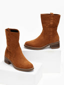 Μποτάκια suede με εξωτερική ραφή - Ταμπά - thefashionproject.gr - MIRA & MAX
