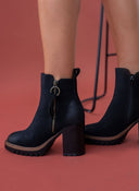 Μποτάκια suede με εξωτερικό φερμουάρ ERYNN - Μαύρο - thefashionproject.gr - ERYNN