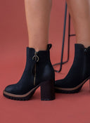 Μποτάκια suede με εξωτερικό φερμουάρ ERYNN - Μαύρο - thefashionproject.gr - ERYNN