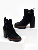 Μποτάκια suede με εξωτερικό φερμουάρ ERYNN - Μαύρο - thefashionproject.gr - ERYNN