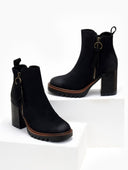 Μποτάκια suede με εξωτερικό φερμουάρ ERYNN - Μαύρο - thefashionproject.gr - ERYNN
