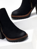 Μποτάκια suede με εξωτερικό φερμουάρ ERYNN - Μαύρο - thefashionproject.gr - ERYNN