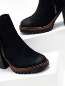 Μποτάκια suede με εξωτερικό φερμουάρ ERYNN - Μαύρο - thefashionproject.gr - ERYNN