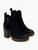 Μποτάκια suede με εξωτερικό φερμουάρ ERYNN - Μαύρο - thefashionproject.gr - ERYNN